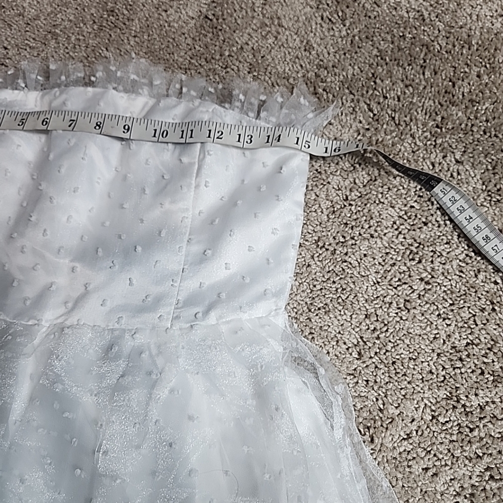 Lulus Womens Lined Sheer Strapless White Madi Dress Sz M - Picture 7 of 9
